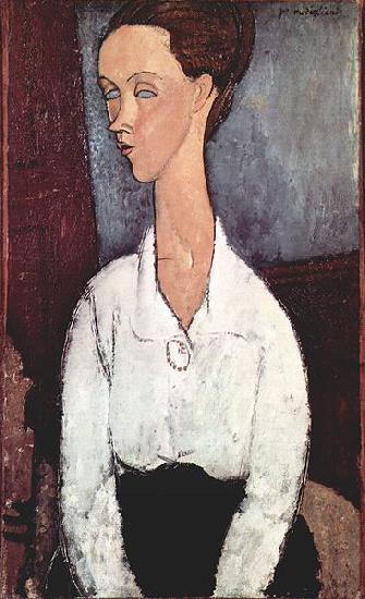 Amedeo Modigliani Portrat der Lunia Czechowska mit weiber Bluse oil painting picture